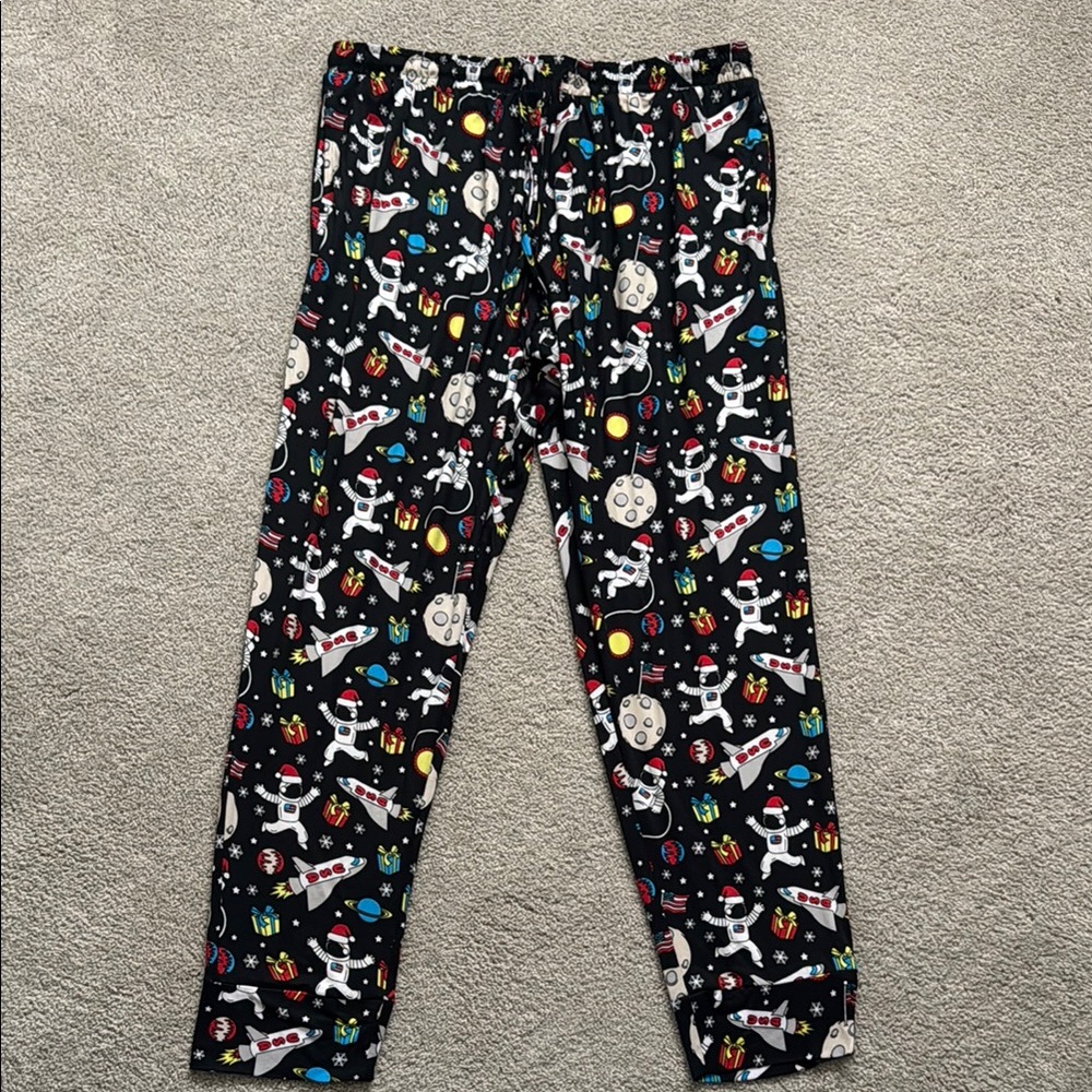 Yo! Ho Ho Men's Large Christmas Pajama Pants Jogger Space